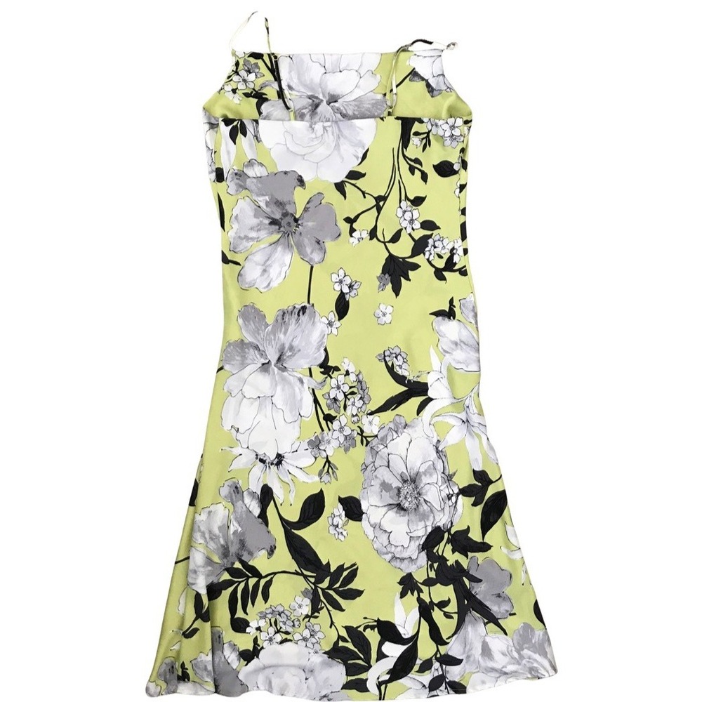 Sara Michelle Floral Maxi Slip Dress Large Satin Spaghetti Straps Feminine Boho - Picture 2 of 15